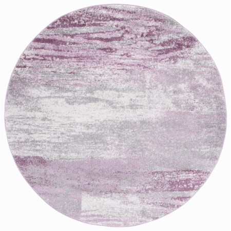 Safavieh 6 x 6 ft. Adirondack Power Loomed Round Area Rug; Grey & Purple ADR112V-6R